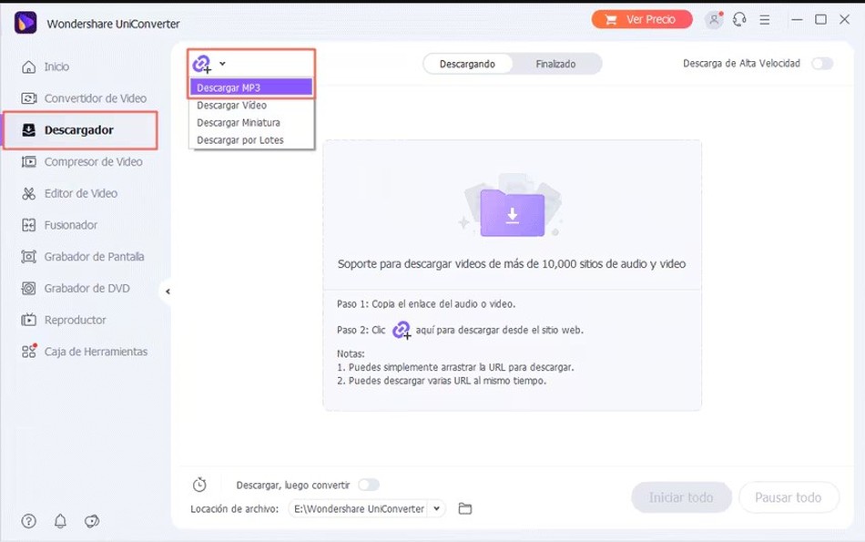 Konwerter wideo uniconverter zrzut ekranu #0