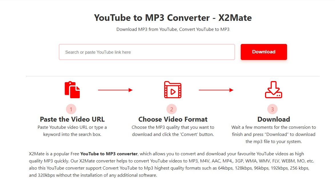 वीडियो कनवर्टर x2mate स्क्रीनशॉट #0