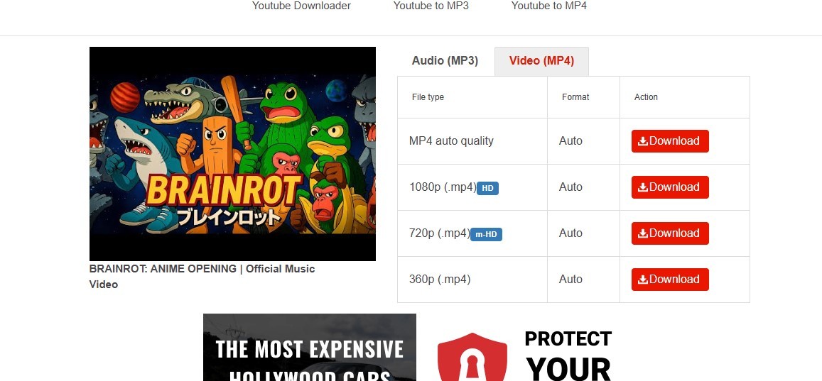 Video konvertor yt1s.com snímek obrazovky #2